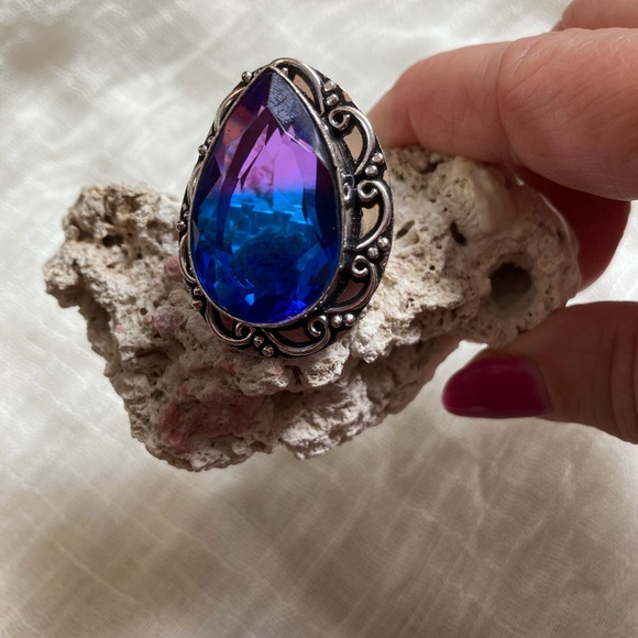 NEW Bi-Color Tourmaline 925 Silver Ring - Picture 3 of 5